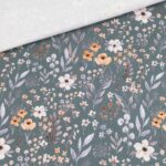 French Terry - Modal Sommersweat - Arctic Blue Flowers