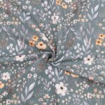 French Terry - Modal Sommersweat - Arctic Blue Flowers