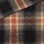 Mantelstoff - Kariert - Schwarz/Smoky Rost-Orange