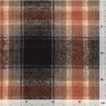 Mantelstoff - Kariert - Schwarz/Smoky Rost-Orange