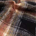 Mantelstoff - Kariert - Schwarz/Smoky Rost-Orange