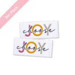 Weblabel “Choose joy” – 45 x 20 mm aufbügelbar - 2 Stück