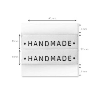 Weblabel - Loop “Handmade” – 40 x 11 mm - 3 Stück