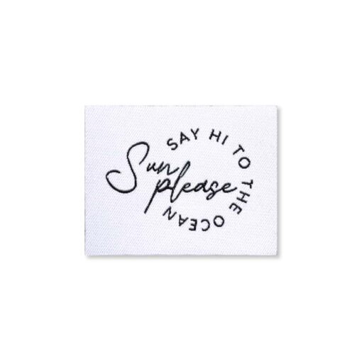 Weblabel “Sun please - say hi to the ocean" – 45 x 35 mm aufbügelbar