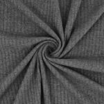 Breiter Rippenjersey – Dunkelgrau meliert