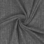 Breiter Rippenjersey - Lochmuster - Dunkelgrau meliert