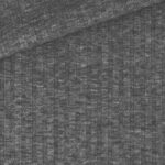 Breiter Rippenjersey - Lochmuster - Dunkelgrau meliert