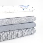 Leinen-Baumwollgemisch – Streifen Helles Silbergrau