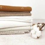 Bündchen - Zimt / Weiß 1 mm gestreift