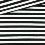 French Terry - Sommersweat - Weiß/Schwarz gestreift