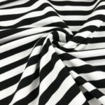 French Terry - Sommersweat - Weiß/Schwarz gestreift