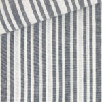 Leinen-Baumwollgemisch - Weiß/Dunkelblau unregelmäßig gestreift