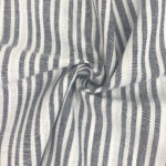 Leinen-Baumwollgemisch - Weiß/Dunkelblau unregelmäßig gestreift