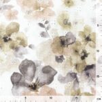 Musselin – Aquarell Veilchen Warmweiß mit Blumen bestickt