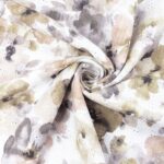 Musselin – Aquarell Veilchen Warmweiß mit Blumen bestickt