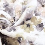 Musselin – Aquarell Veilchen Warmweiß mit Blumen bestickt