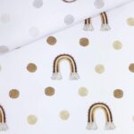 Popeline – Dots & Rainbows – Weiß