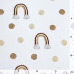 Popeline – Dots & Rainbows – Weiß