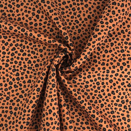Popeline - dünner Baumwollstoff - Leopard Kupfer