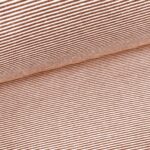 Bündchen - Zimt / Weiß 1 mm gestreift