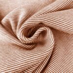Bündchen - Zimt / Weiß 1 mm gestreift