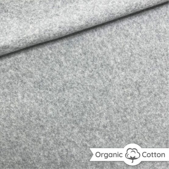 Organic Cotton Baumwollfleece – Mittelgrau meliert