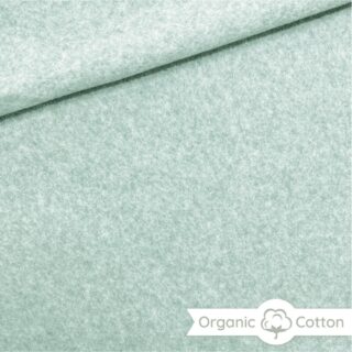 Organic Cotton Baumwollfleece – Helles Altmint meliert