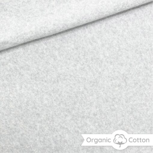 Organic Cotton Baumwollfleece – Hellgrau meliert