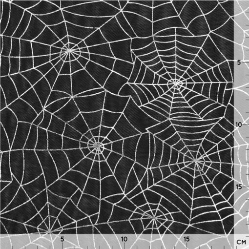 Tüllstoff - Spinnennetz - Schwarz