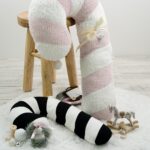 DIY Stoffe Inspiration -Zuckerstange – Frottee Rosa/Weiß - Canvas Schwarz/Weiß