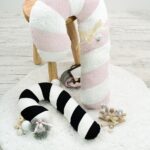 DIY Stoffe Inspiration -Zuckerstange – Frottee Rosa/Weiß - Canvas Schwarz/Weiß