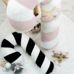 DIY Stoffe Inspiration -Zuckerstange – Frottee Rosa/Weiß - Canvas Schwarz/Weiß