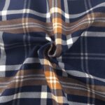 Flanell-Hemdenstoff Karo - Navyblau/Zimt