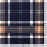 Flanell-Hemdenstoff Karo - Navyblau/Zimt