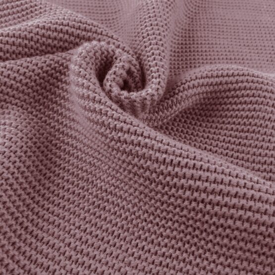 Weicher Baumwollgrobstrick - feine Wellenoptik - Antique Rose