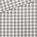 Baumwollstoff - Grau / Weiß 9 mm kariert