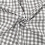 Baumwollstoff - Grau / Weiß 9 mm kariert