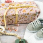 DIY Stoffe Inspiration - Holzwürfel - Satinband Kaschmirgold - Organzaband