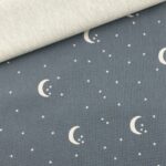 Leichter Canvas in Leinenoptik - Sternenhimmel - Schiefergrau