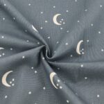 Leichter Canvas in Leinenoptik - Sternenhimmel - Schiefergrau