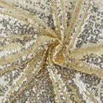 Pailletten-Tüllstoff - elastisch - Kaschmirgold/Creme