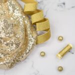 Pailletten-Tüllstoff - elastisch - Kaschmirgold/Creme