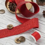 Gummiband - Rot Glitzer - 40 mm