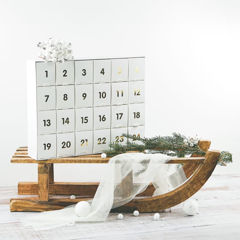 Adventskalender - Weiß/Gold