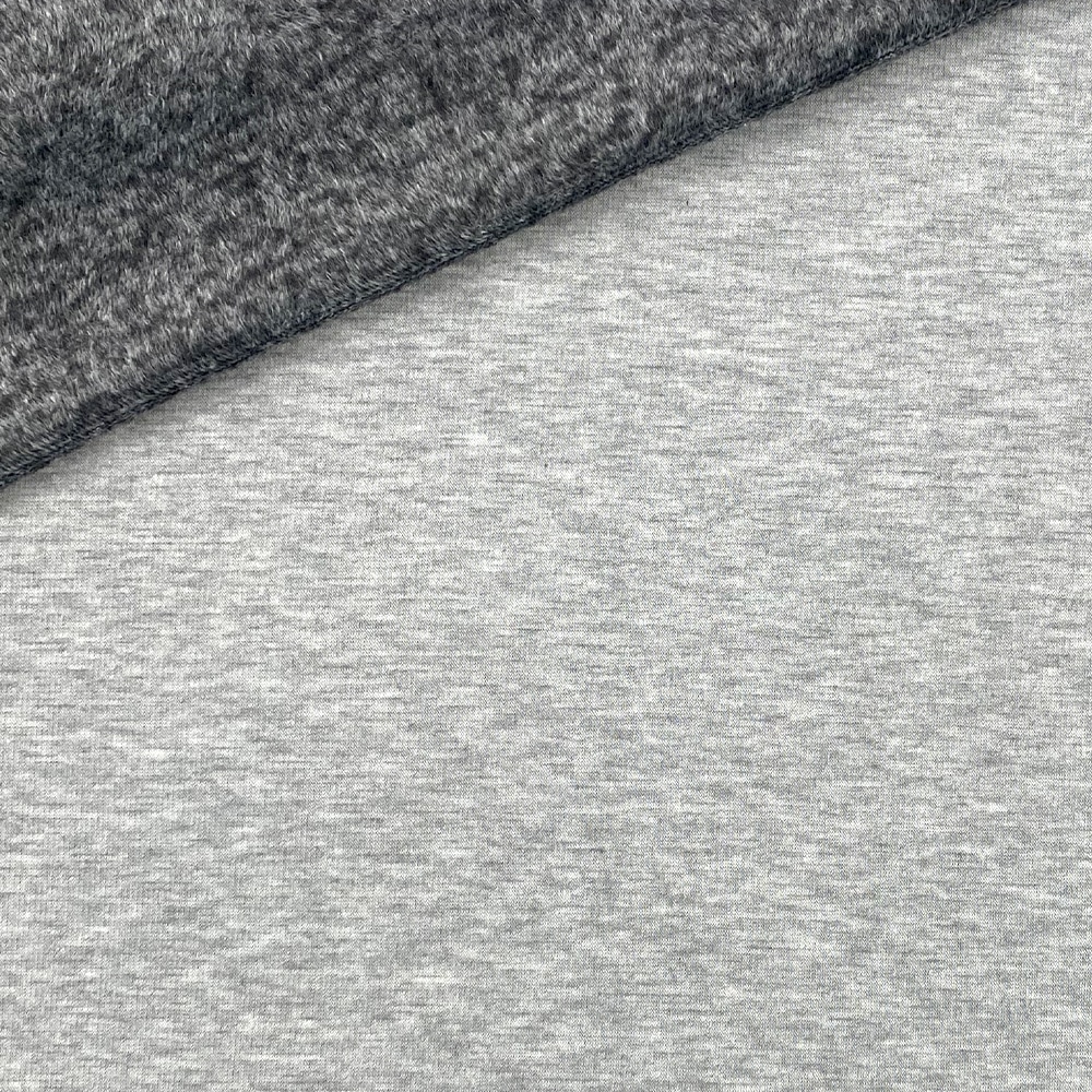 Alpenfleece Kuschelweich Weißgrau meliert DIY Stoffe