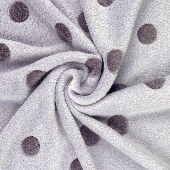 Kuschelfleece – Dots – Helles Smoky Lavendel