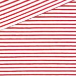 Single Jersey - Warmweiß mit 2 mm Roten Streifen