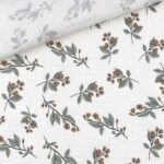 Musselin – Blumenzweige – Staubweiß