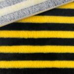 Plüschfleece – Biene – Schwarz/Gelb