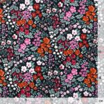 Popeline - Blütenpracht - Schwarz